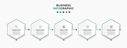 Infographic design template with icons and 5 options or steps vector