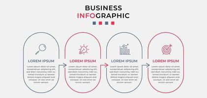 Infographic design template with icons and 4 options or steps vector