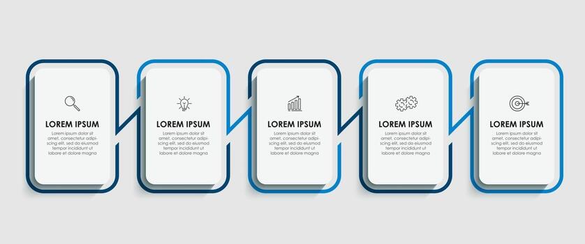 Infographic design template with icons and 5 options or steps vector