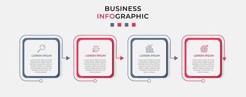 Infographic design template with icons and 4 options or steps vector