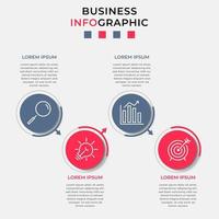 Infographic design template with icons and 4 options or steps vector