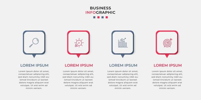 Infographic design template with icons and 4 options or steps vector