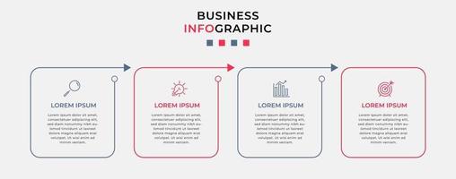 Infographic design template with icons and 4 options or steps vector
