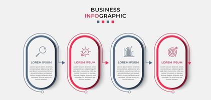 Infographic design template with icons and 4 options or steps vector