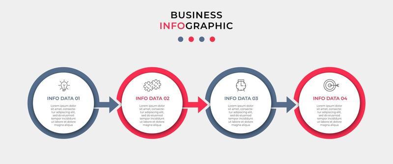 Infographic design template with icons and 4 options or steps