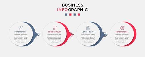 Infographic design template with icons and 4 options or steps vector