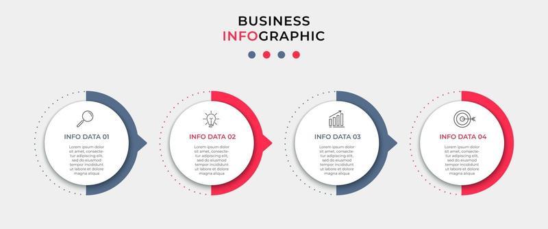 Infographic design template with icons and 4 options or steps