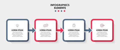 Infographic design template with icons and 4 options or steps vector