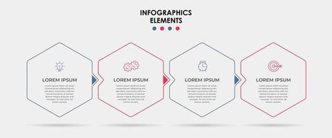 Infographic design template with icons and 4 options or steps vector