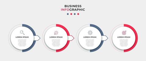 Infographic design template with icons and 4 options or steps vector