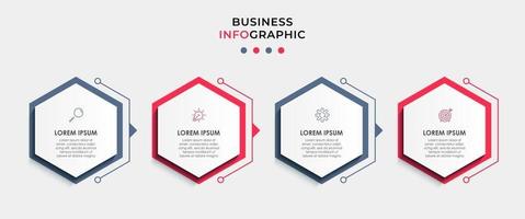 Infographic design template with icons and 4 options or steps vector