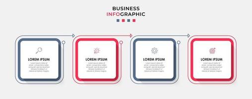 Infographic design template with icons and 4 options or steps vector