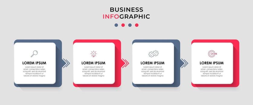 Infographic design template with icons and 4 options or steps vector
