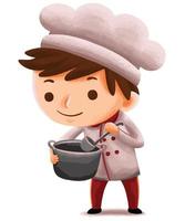 kids chef in cute character style vector