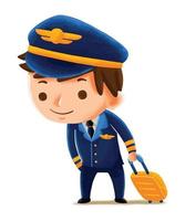 kids pilot in cute character style vector