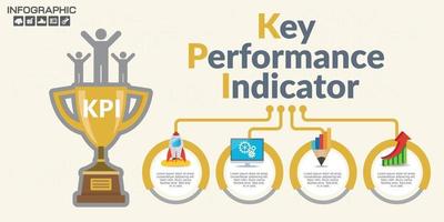 Infographic KPI concept with marketing icons. vector