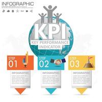 Infographic KPI concept with marketing icons. vector