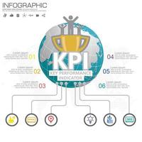 Infographic KPI concept with marketing icons. vector