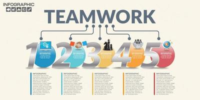 Infographic of teamwork concept with icons. vector