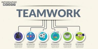 Infographic of teamwork concept with icons. vector