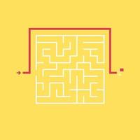 Maze with shortcut to the exit without going through the entrance. vector