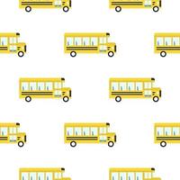 Patrón transparente de autobús escolar amarillo. vector