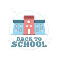 School building for back to school banner. vector