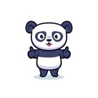 cute kawaii panda character design vector