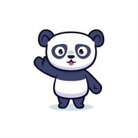 cute kawaii panda character design vector