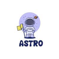 diseño de logotipo de mascota astronauta espacial vector