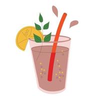 realista vaso de limonada fresca sobre un fondo blanco - vector