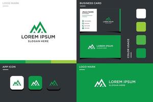 letter N abstract, mountain logo, and investment. vector