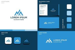 letter N abstract, mountain logo, and investment. vector