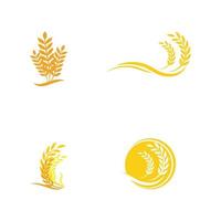 trigo logo plantilla vector símbolo naturaleza