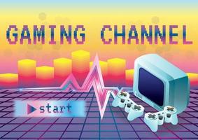 game computer channel retro background vector