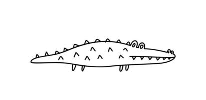 Stylized cartoon crocodile or alligator. Surprised crocodile vector