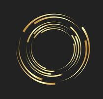 Abstract golden lines in circle form, Design element logo luxury vector