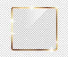 Gold shiny glowing frame background vector