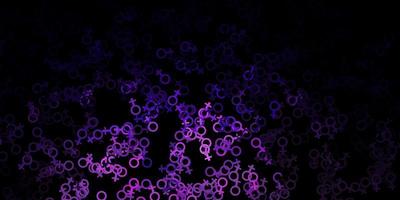 patrón de vector de color púrpura oscuro con elementos mágicos.
