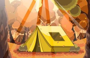 Camping in The Forest in Autumn vector