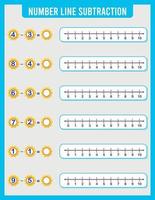 addition or subtraction of number line. vector