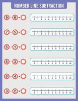 addition or subtraction of number line. vector