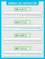addition or subtraction of number line. vector