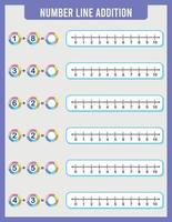 addition or subtraction of number line. vector