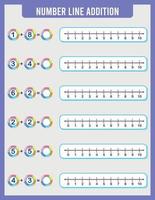 addition or subtraction of number line. vector