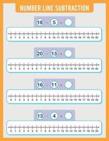 addition or subtraction of number line. vector
