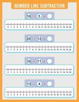 addition or subtraction of number line. vector