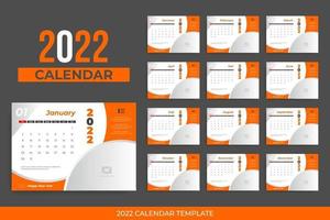 2022 desk calendar vector