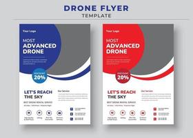 Drone Flyer Template, Most Advanced Drone Services Flyer vector