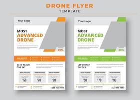 plantilla de volante de drones, el folleto de servicios de drones más avanzados vector